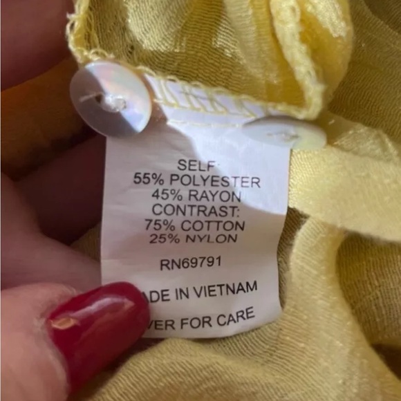 ANTHROPOLOGIE FIG AND FLOWER Yellow Cotton Embroidered Tunic Plus Size 3X - Picture 4 of 6